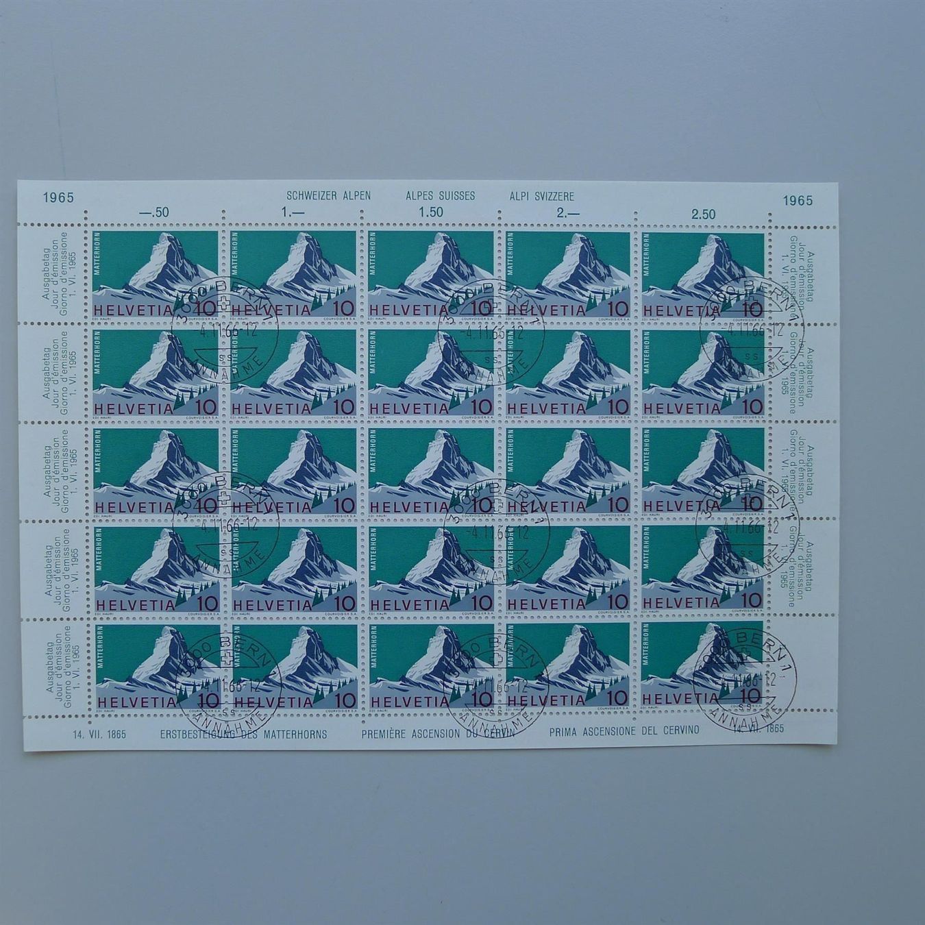 Tutti i francobolli: TOLLE SAMMLUNG, Berge + Eisvogel in ganzen Bogen +BRIEF 1966 – Usato da Sursee venduto da Luzernerraute 5