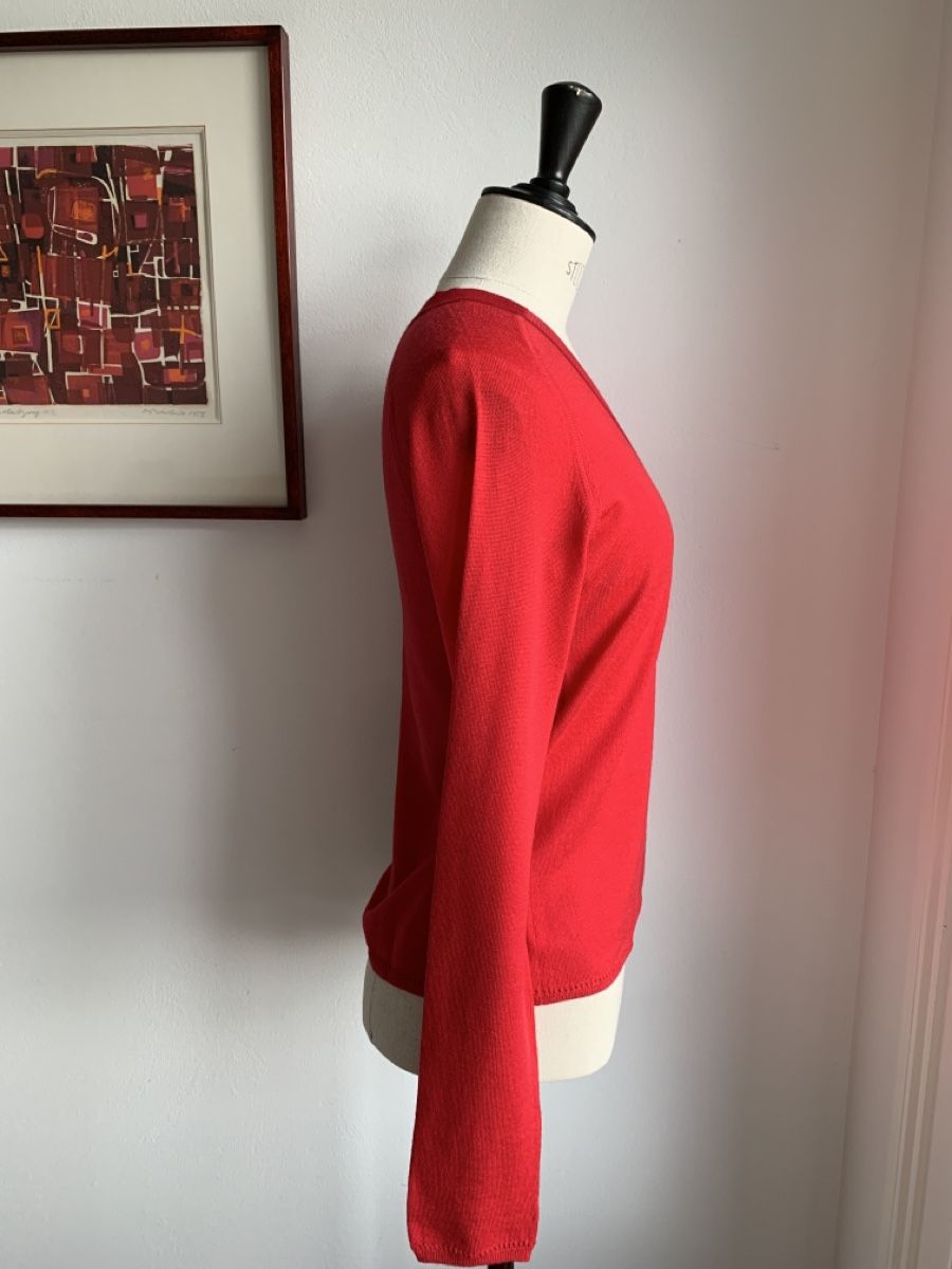 Pullover & Sweatshirts: RAG and BONE N.Y.: Roter Merino-Pullover mit V-Ausschnitt, S – Neu (gemäss Beschreibung) aus Luzern von designluzern 2