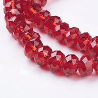 9 Glasschliffperlen 10x6mm rot