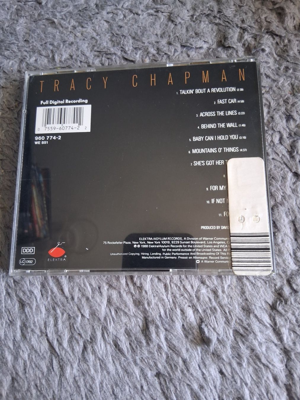 CD: TRACY CHAPMAN      CD – Usato da Wetzikon ZH venduto da Ramones01 1