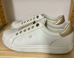 Tommy Hilfiger sneaker weiss-gold Gr. 39 top Zustand Sommer 