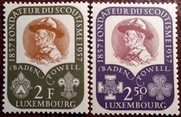 Luxembourg 1957 Baden Powell Scoutisme! timbres neufs **