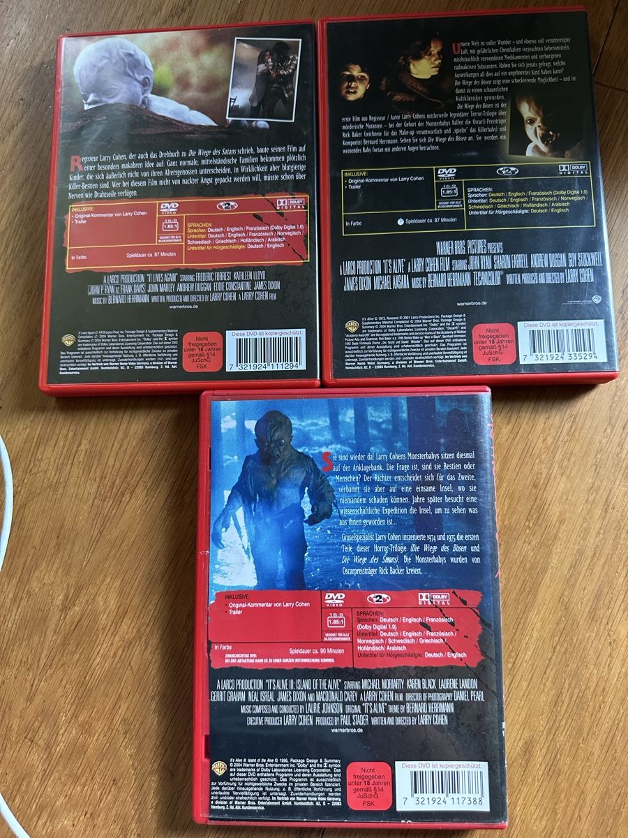 Tutti i DVDs: Die Wiege des Bösen, Satans, Schreckens Trilogie – Usato da Benken ZH venduto da Audi-erich 1