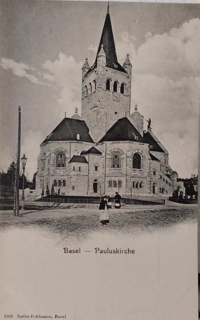 Ansichtskarten: BASEL - Pauluskirche – Gebraucht aus Delémont von Domdom1