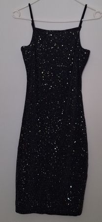Schickes, kurzes, schwarzes Glitzerkleid - Grösse 36 ✨