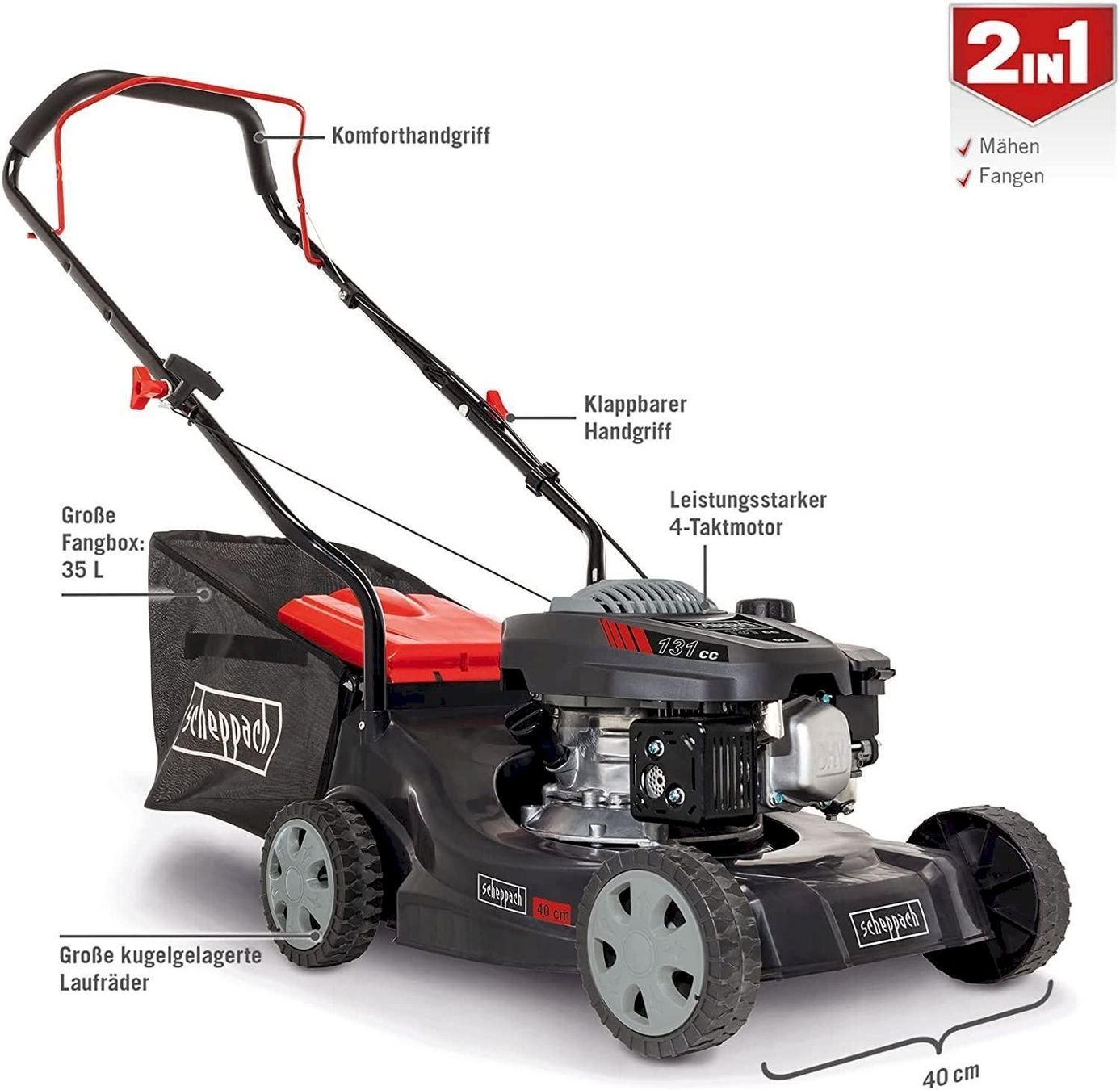 Scheppach Tagliaerba: Scheppach Benzin-Rasenmäher MP132-40 – Nuovo e nell'imballaggio originale da Bottighofen venduto da zaap 1