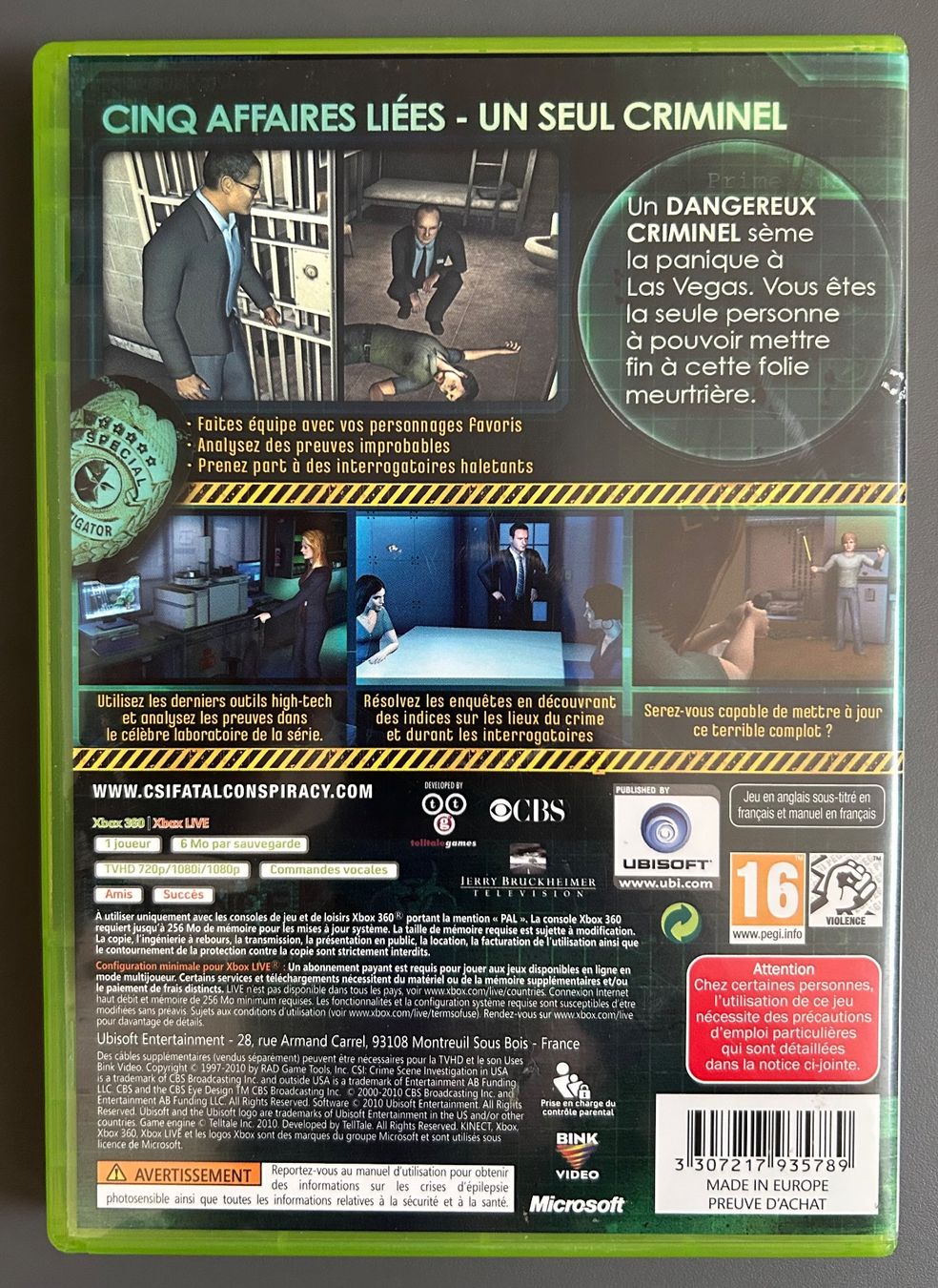 Giochi: CSI Fatal Conspiracy - Xbox 360 – Usato da Obfelden venduto da jenxbp 1