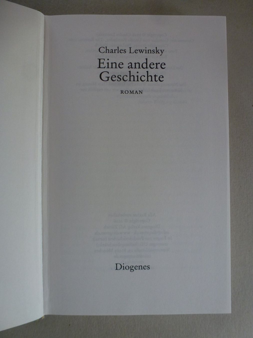 Livres: Eine andere Geschichte - Charles Lewinsky – Neuf (Voir description) à Mühlrüti par Dadadachs 3