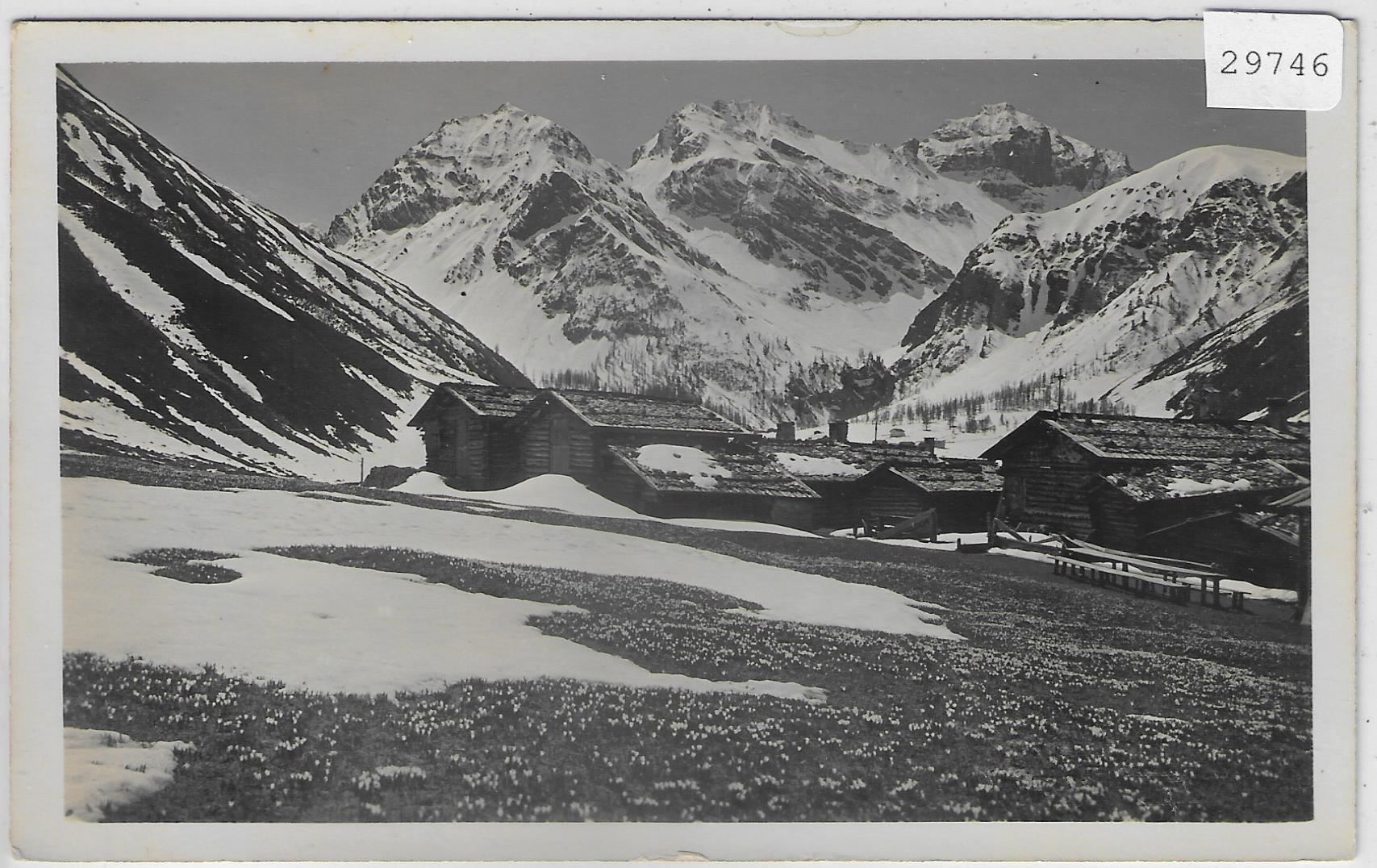 Cartoline postali: Davos - Frühling beim Sertig-Dörfli – Usato da Ettingen venduto da Kartenplanet