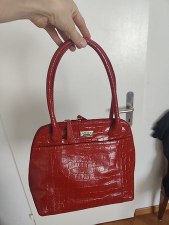 Osprey London Handtasche rot Kroko-Optik guter Zustand