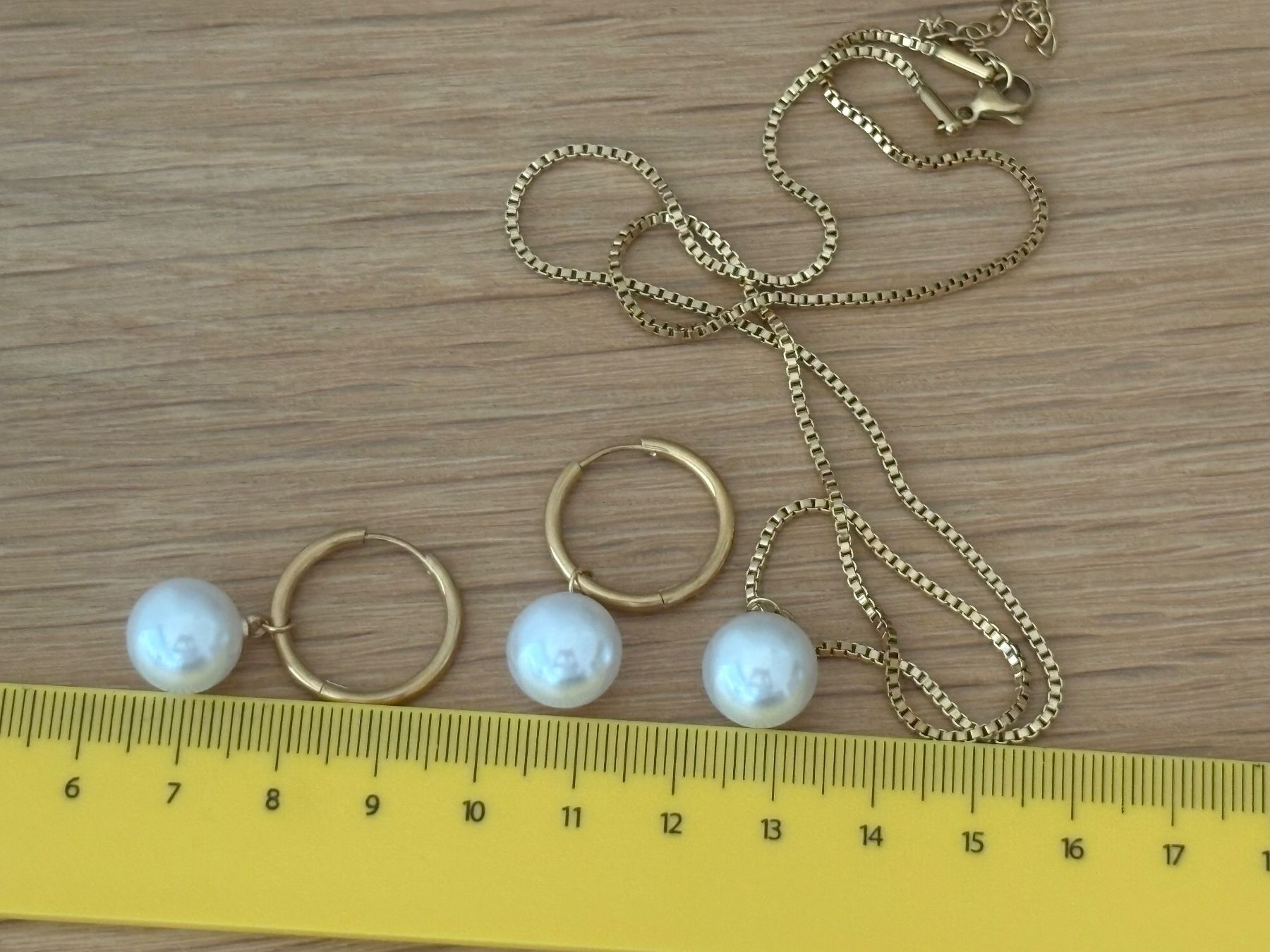 Ketten: Luxus Edelsthal Kette/Orstecker Farbe :Gold Kunstperlen – Neu (gemäss Beschreibung) aus Biel-Bienne von Roserosse13 3