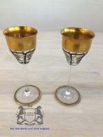 2 Art Deco Likör Gläser Goldauflage