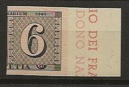 1943  6 Rp. Ausschnitt aus Luxusblatt, postfrisch
