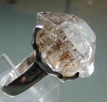 Herkimer Diamant Silber 925 Fingerring Gr. 60