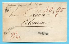 Faltbrief - Franco - von Chur nach Celerina 1866