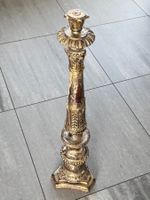 Antiker Kerzenständer - Holz - vergoldet - Italien - 80 cm