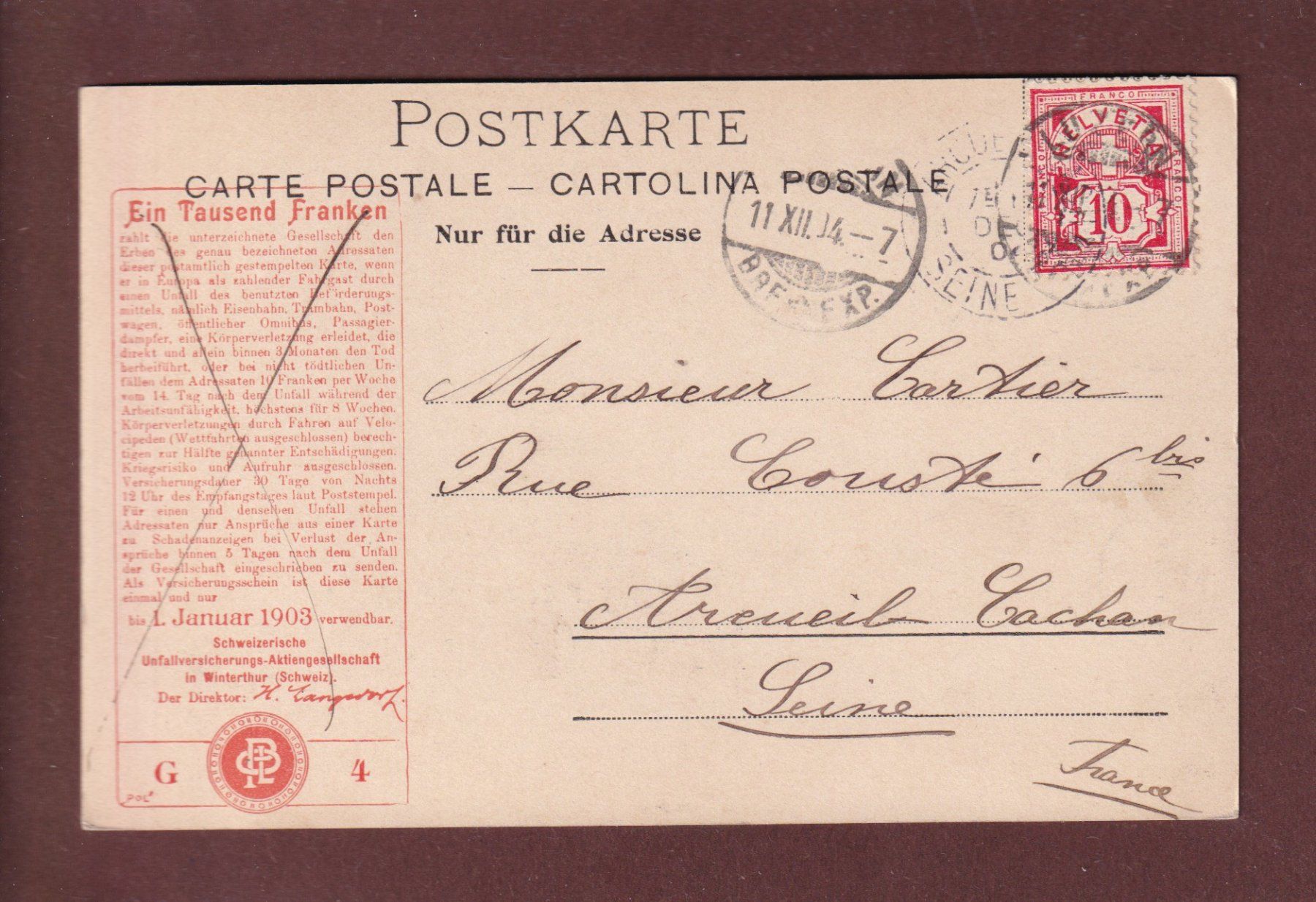 Cartoline postali: FLÜELEN - 1904 – Usato da Pully venduto da nicecards 1