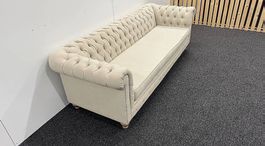 Chesterfield 3-er Sofa beige/creme