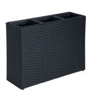 Hochbeet Pflanzkübel Blumentopf Polyrattan Blumen schwarz
