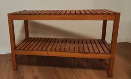 Banc ikea vintage en bois, parfait pour l'été!