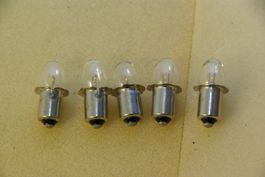 5x Glühlampen Krypton 2.4 Volt 0,75