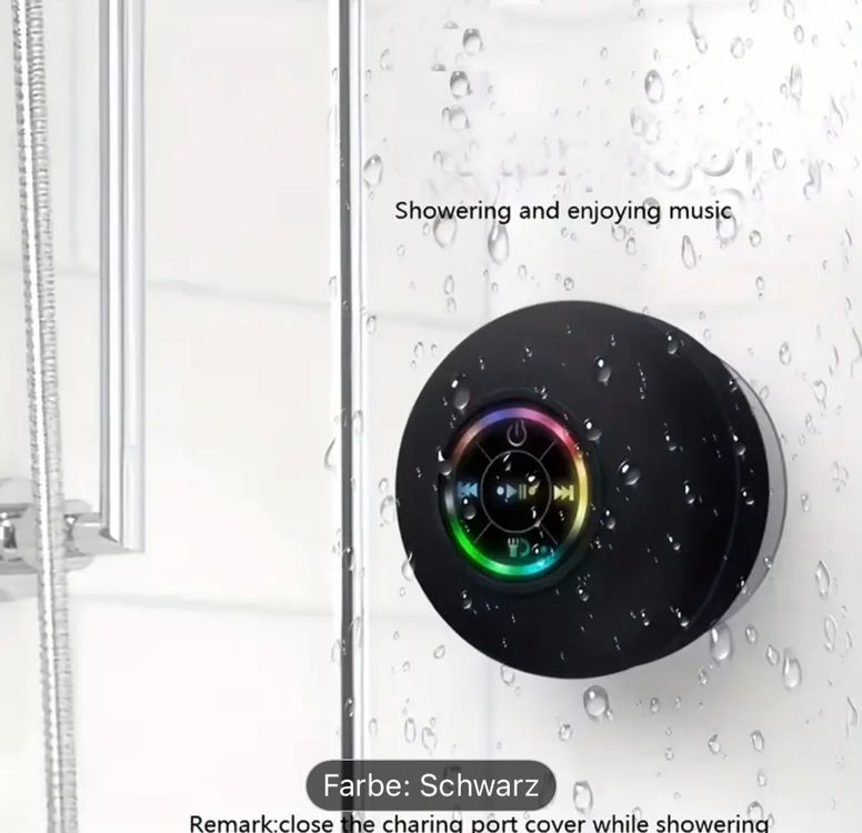 Bluetooth Lautsprecher Lanlousy Wasserdichter Anti-Beschlag-Touchscreen Mit Bluetooth-Lautsprecher, Wandhalterung Für Dusche, Badezimmer Bluetooth Box