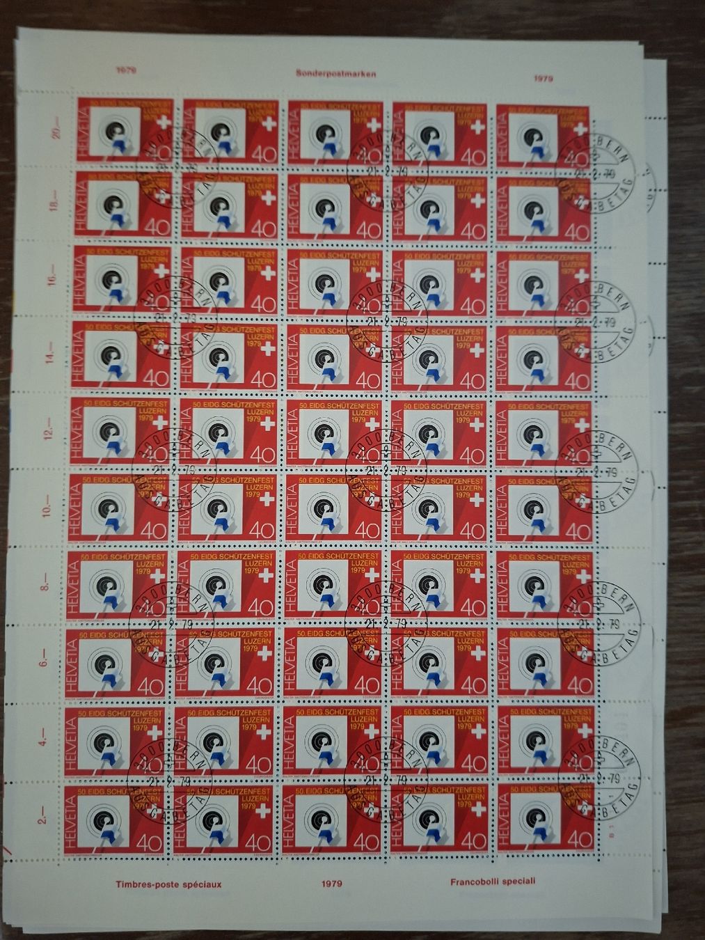 Tutti i francobolli: Div 50er Bögen 1979 / 1981  – Usato da Balgach venduto da SIMEON27 6