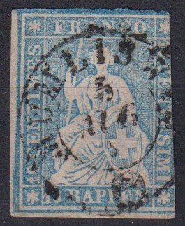 Tutti i francobolli: Schöner Strubel 23C hellblau mit Ortsstempel+++ – Usato da Samnaun-Compatsch venduto da Marken-Murk