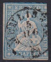Schöner Strubel 23C hellblau mit Ortsstempel+++