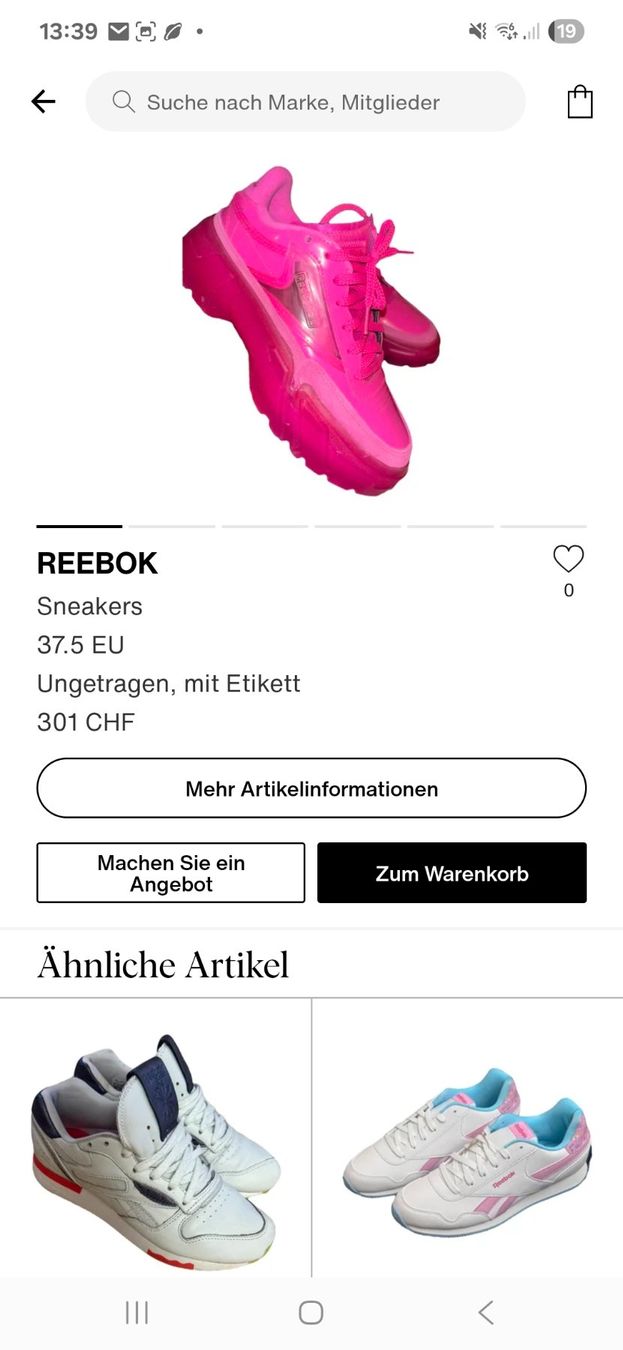 Scarpe da donna: Reebok Cardi B Pink Sneakers – Nuovo (secondo la descrizione) da Opfikon venduto da Annanet 7