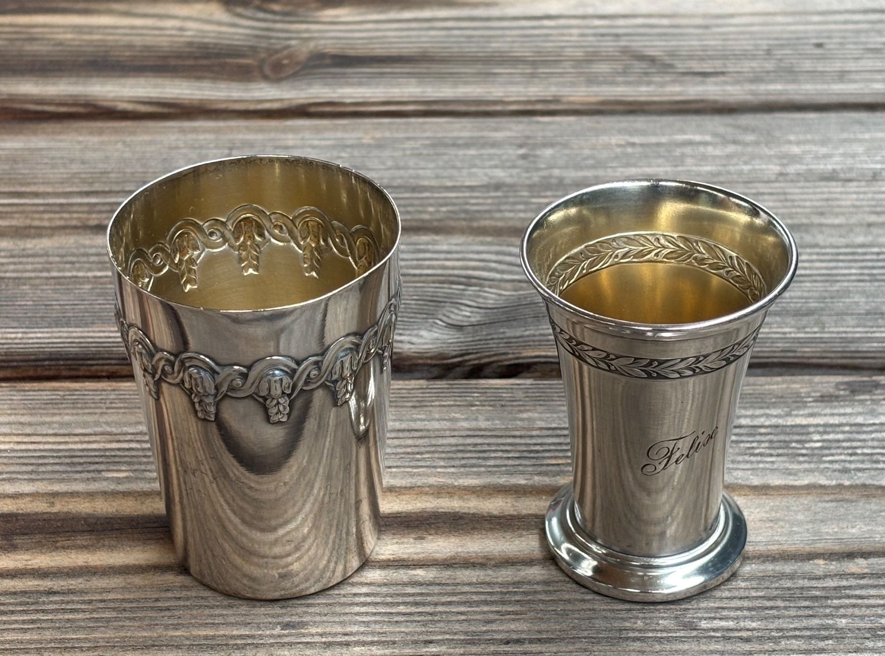 WMF Bicchieri: 2 antike WMF Jugendstil Trinkbecher – Usato da Lüchingen venduto da Eeizo