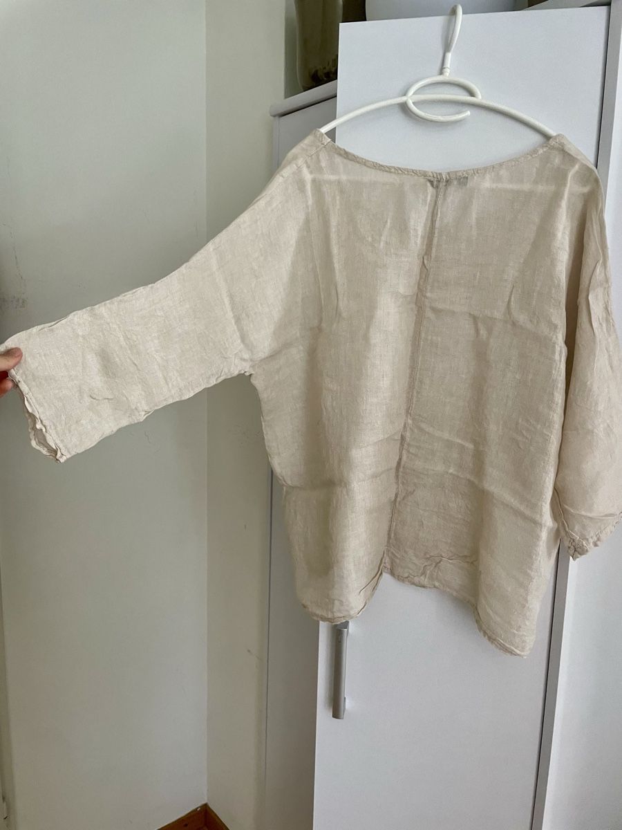 Blusen:  Beige Leinen Bluse, onesize – Gebraucht aus Zürich von Carlajimena 6