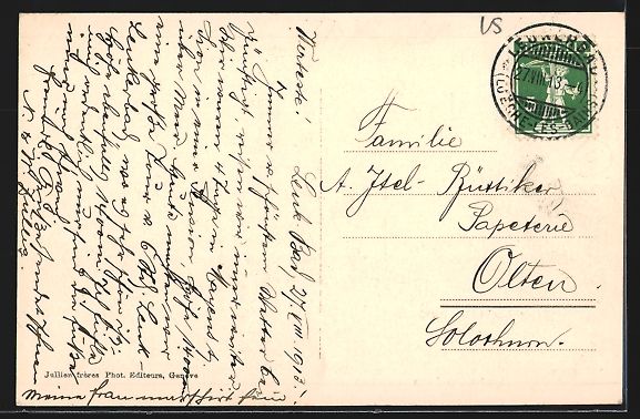 Cartoline postali: Loueche-les-Bains, Ortsansicht mit Bach  – Usato da Berlin venduto da bartko-reher 1