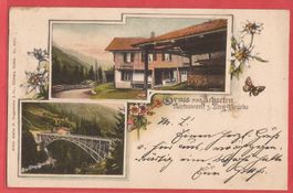 Achseten bei Frutigen - Restaurant zur Steg-Brücke - 1914