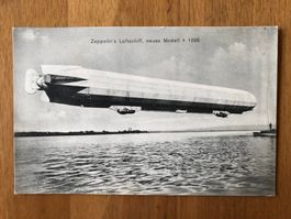 Alte Postkarte Zeppelin's Luftschiff neues Modell 4 1908