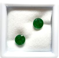 2x émeraudes Zambie 6 mm (non traitées) Valeur 456.- Fr