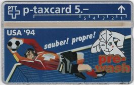 5 CHF pre-wash, USA '94 - seltene Kunden Taxcard