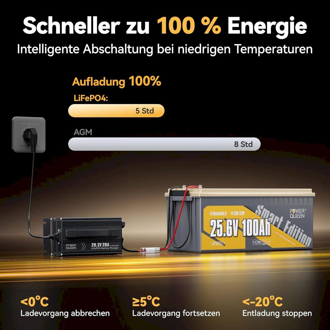 Batterie: Power Queen Smart LiFePO4 24V 100Ah – Nuovo e nell'imballaggio originale da Bottighofen venduto da zaap 6