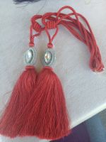 2x Vorhang Raffhalter Quasten rot,  neu