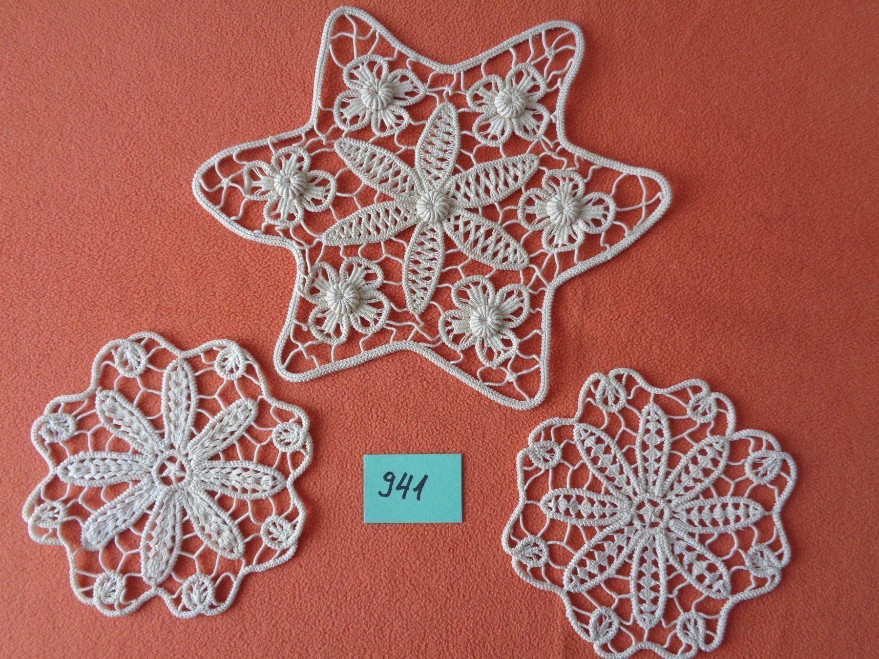 Sottobicchieri: Spitzen Makramee - Handarbeit –3 Deckeli – Usato da Chur venduto da omonia