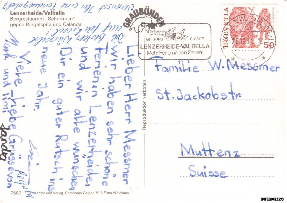 Cartoline postali: Lenzerheide GR // Gondelbahn Luftseilbahn Scharmon // Winter – Usato da Basel venduto da intermezzo12 1
