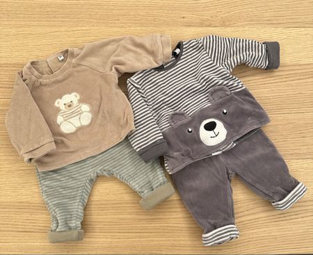 2 Baby Schlafsets 2-teilig Bär Grösse 3M