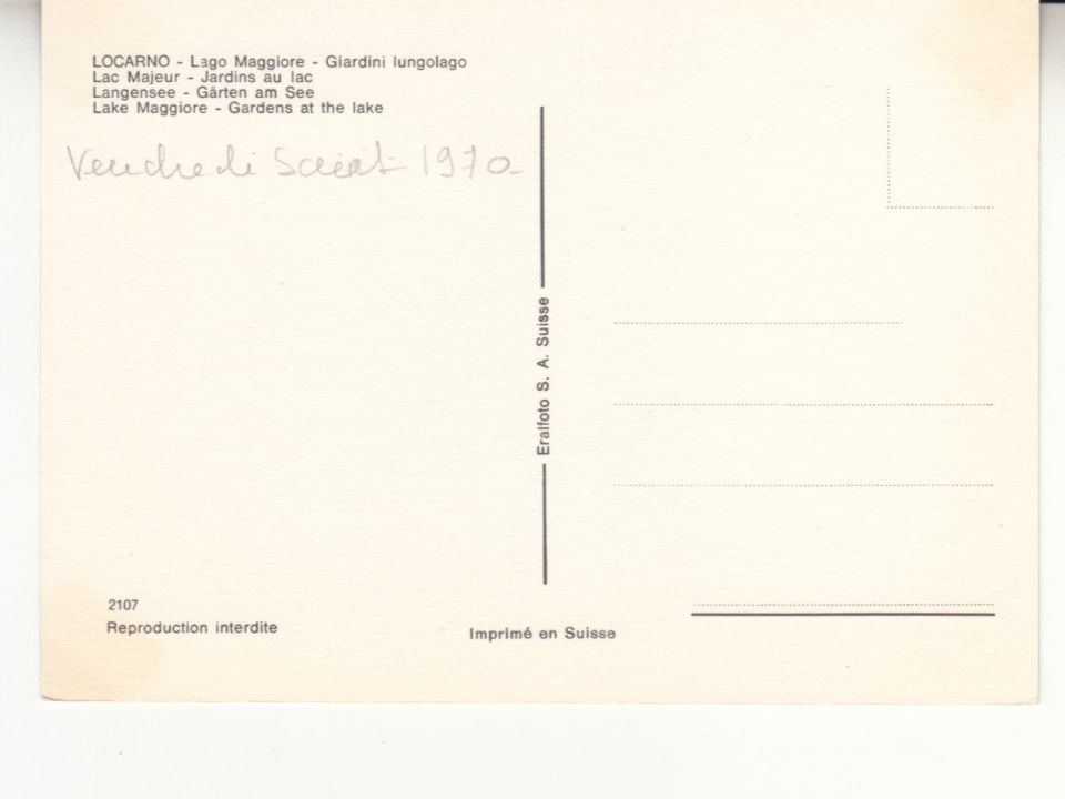 Ansichtskarten: Locarno 1970 – Gebraucht aus Bürglen TG von StampGraf 1