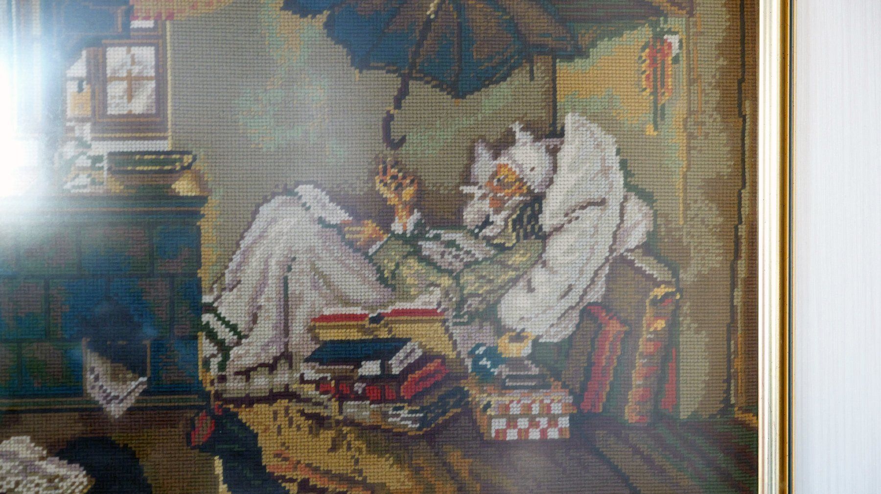 Poster & Bilder: Stickbild Der arme Poet mit Rahmen, 64x55cm – Gebraucht aus Ottoberg von Diamola 1