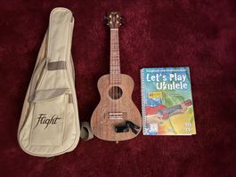 Flight Ukulele DUC450MANSO mit Tasche & Lernequipment