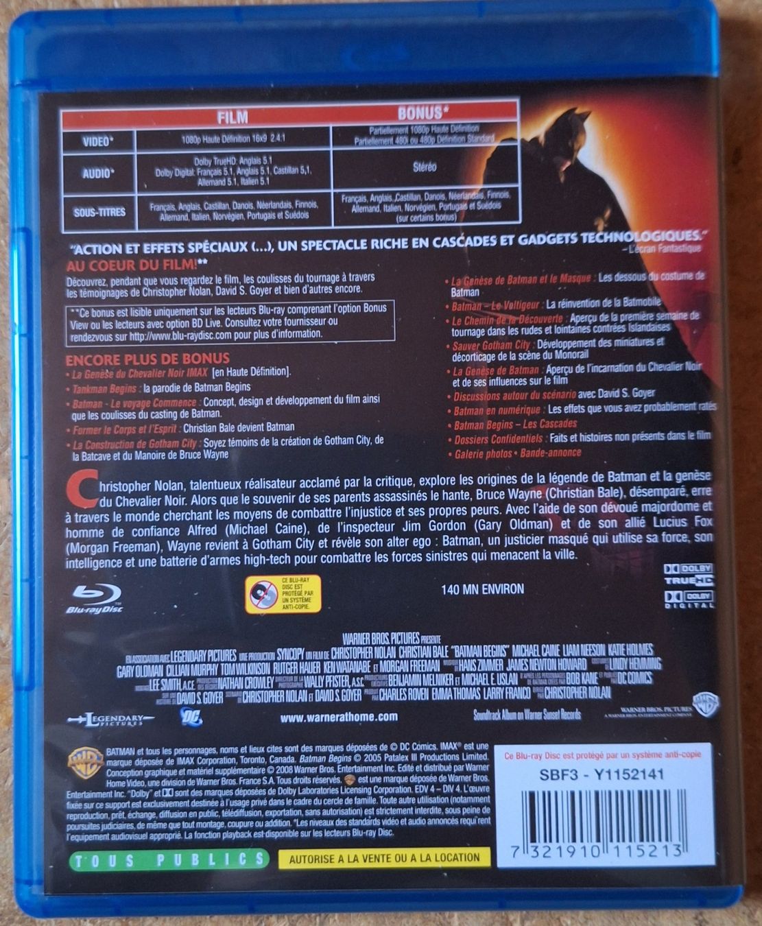 Tutti i DVDs: Batman Begins - Blu-ray – Usato da Schmitten FR venduto da Sidewinder 1