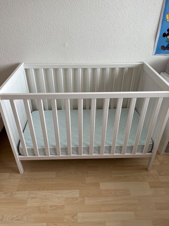IKEA GULLIVER Lit bébé Blanc 60x120 cm + matelas, alèse