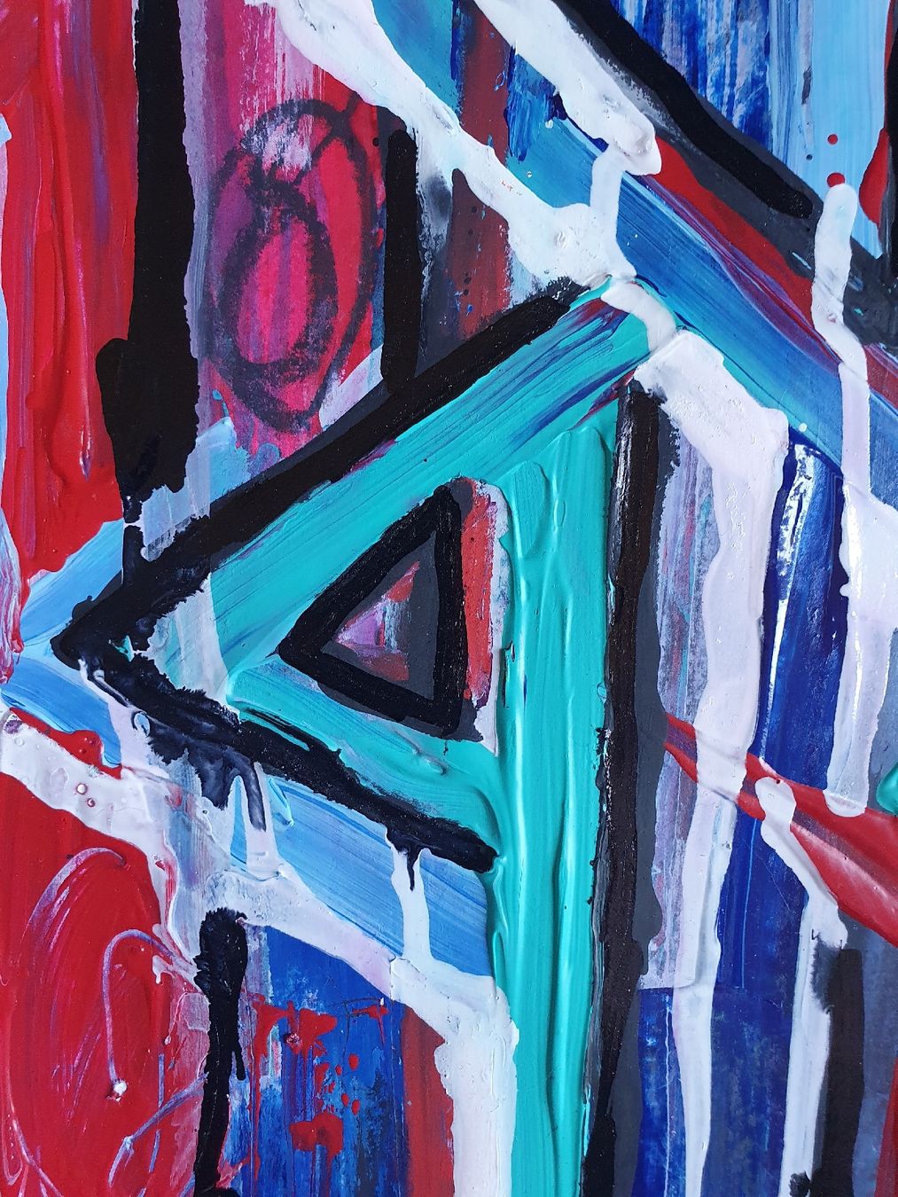 Dipinti: Abstraktes Bild Acryl auf Papier bunte Runen – Nuovo (secondo la descrizione) da Wimmis venduto da hel_m26m 2