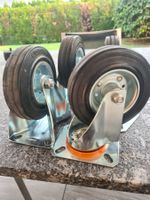 4 Rollen Lenkrollen gummiert neuwertig 125mm