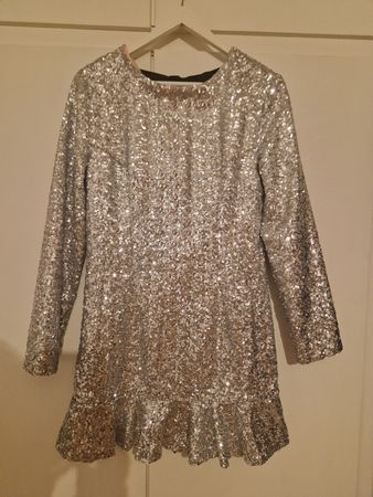 Sister Jane Paillettenkleid Silber Grösse M - Festlich!